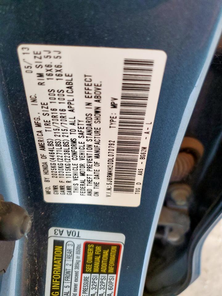 2013 Honda Cr-V Lx VIN: 5J6RM4H30DL070792 Lot: 69673785