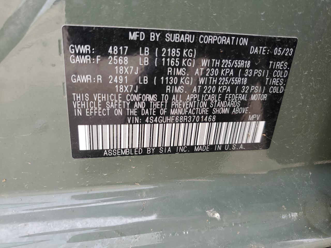 2024 Subaru Crosstrek Sport VIN: 4S4GUHF68R3701468 Lot: 69587645