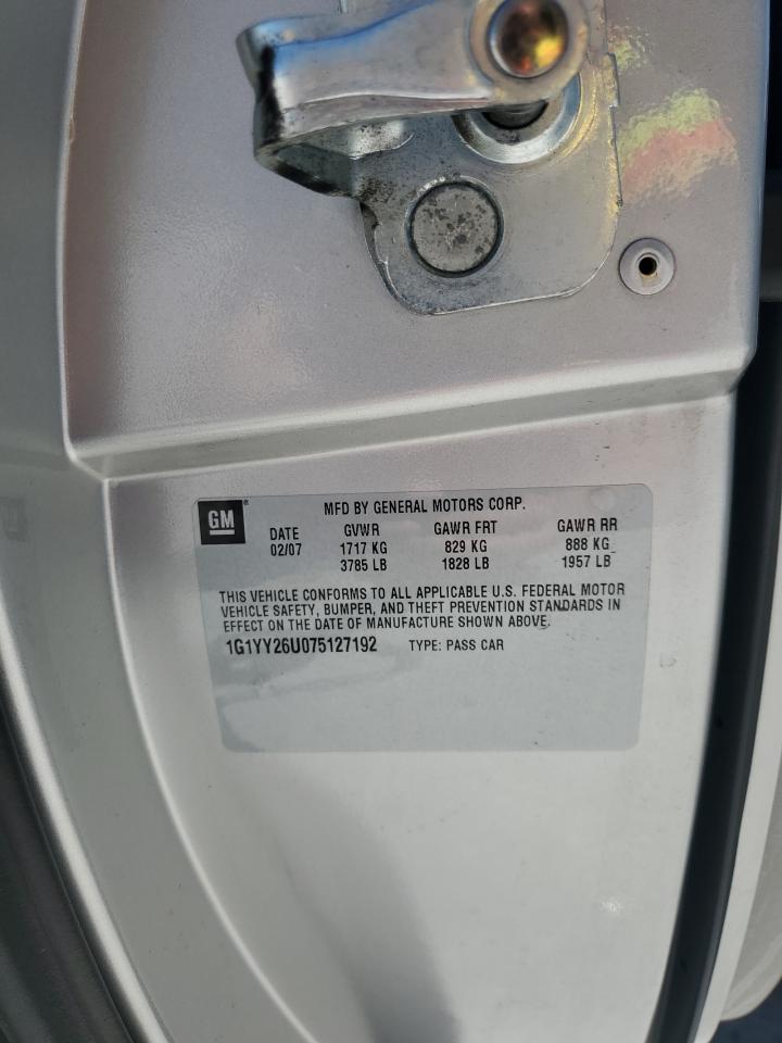 2007 Chevrolet Corvette VIN: 1G1YY26U075127192 Lot: 67446675