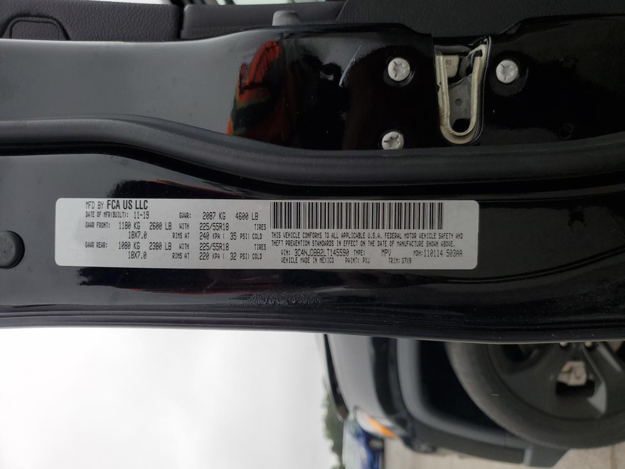 2020 Jeep Compass Latitude VIN: 3C4NJDBB2LT145590 Lot: 69753605