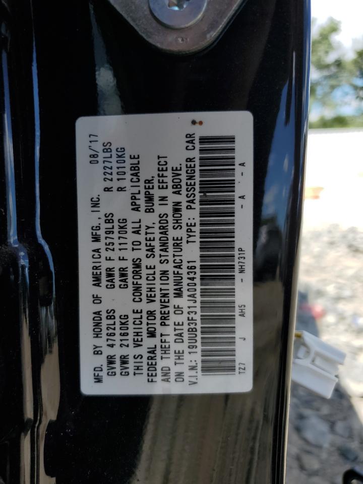 2018 Acura Tlx VIN: 19UUB3F31JA004361 Lot: 70671125