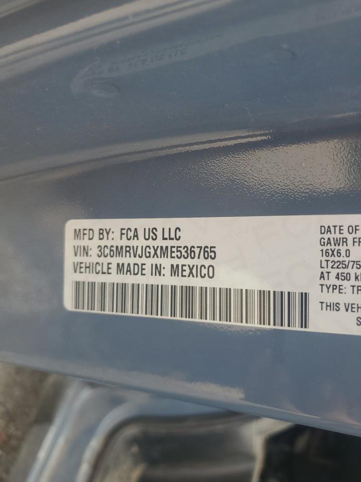 2021 Ram Promaster 3500 3500 High VIN: 3C6MRVJGXME536765 Lot: 67288025