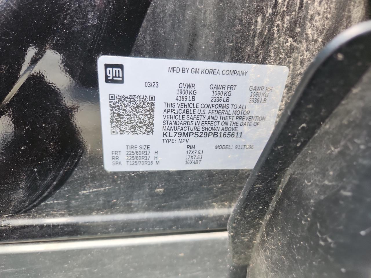 2023 Chevrolet Trailblazer Lt VIN: KL79MPS29PB165611 Lot: 69086855