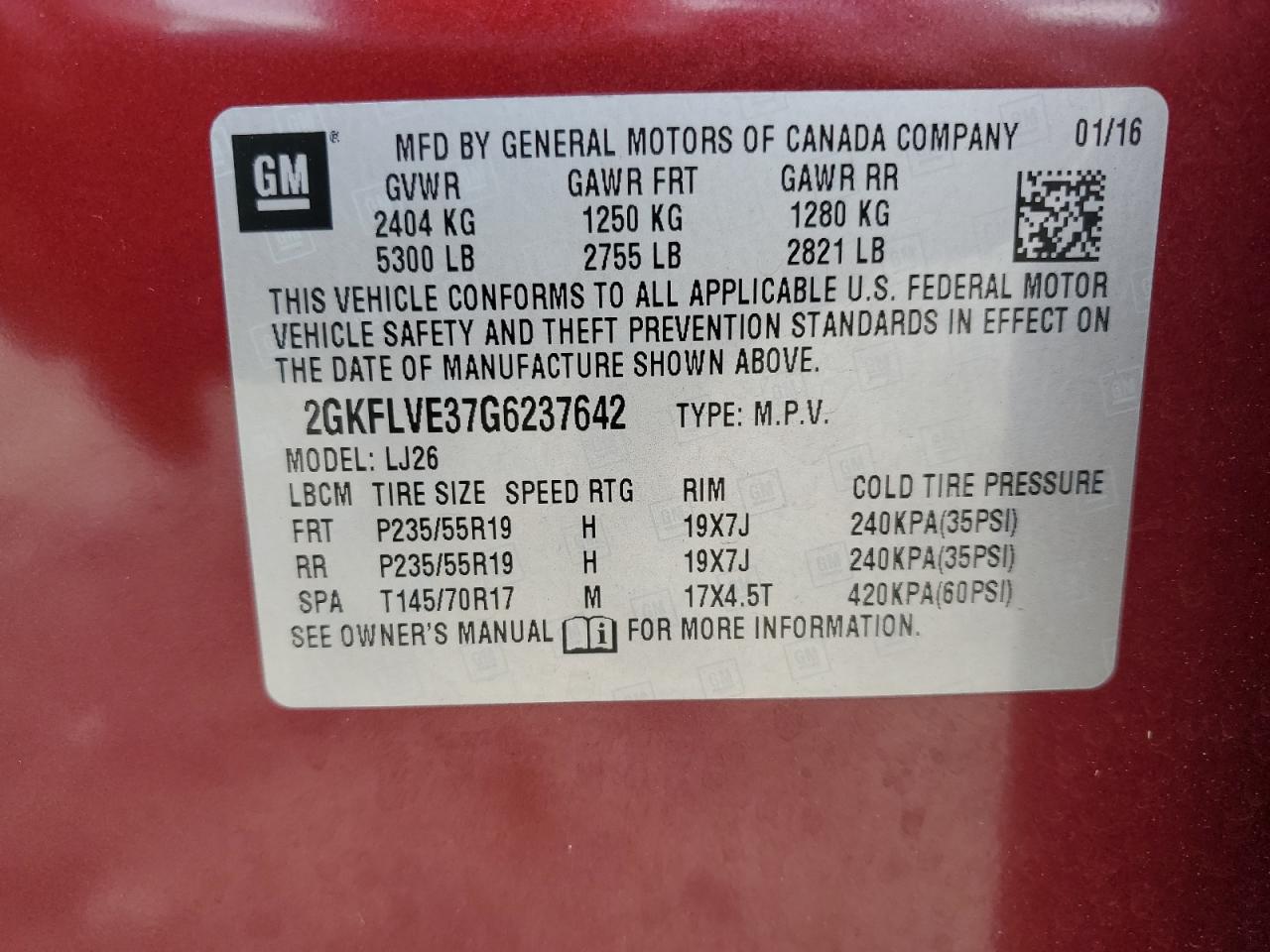 2GKFLVE37G6237642 2016 GMC Terrain Denali