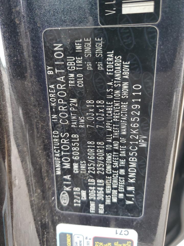 2019 Kia Sedona Lx VIN: KNDMB5C12K6529110 Lot: 67576725
