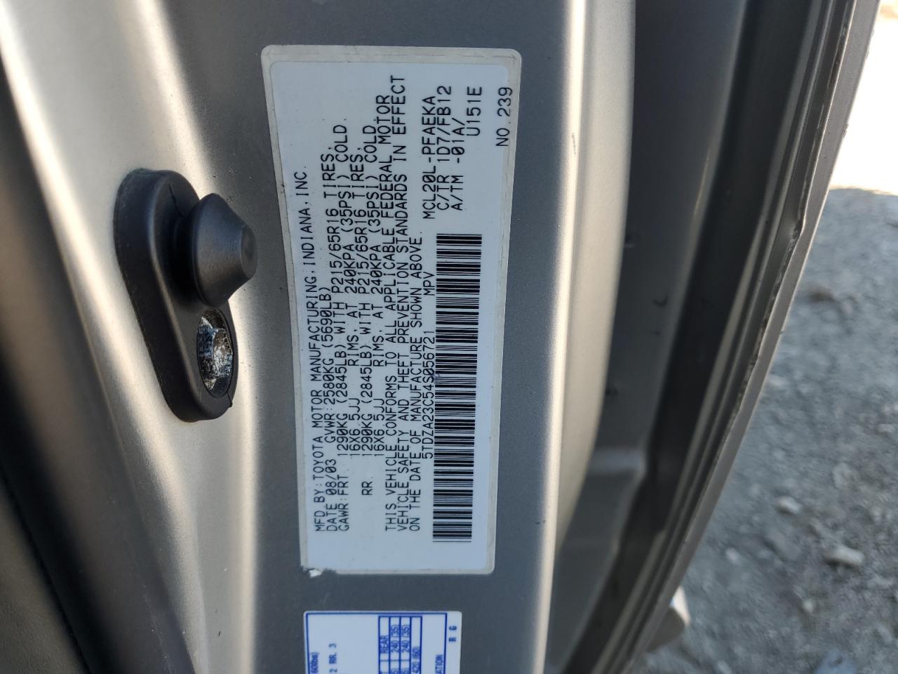 2004 Toyota Sienna Ce VIN: 5TDZA23C54S056721 Lot: 70346575