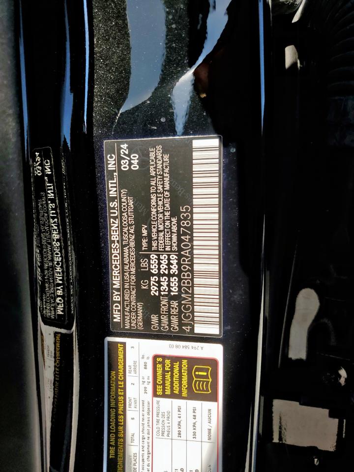 2024 Mercedes-Benz Eqe Suv 350+ VIN: 4JGGM2BB9RA047835 Lot: 67971445