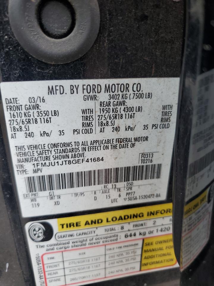 2016 Ford Expedition Xlt VIN: 1FMJU1JT8GEF41684 Lot: 69683315