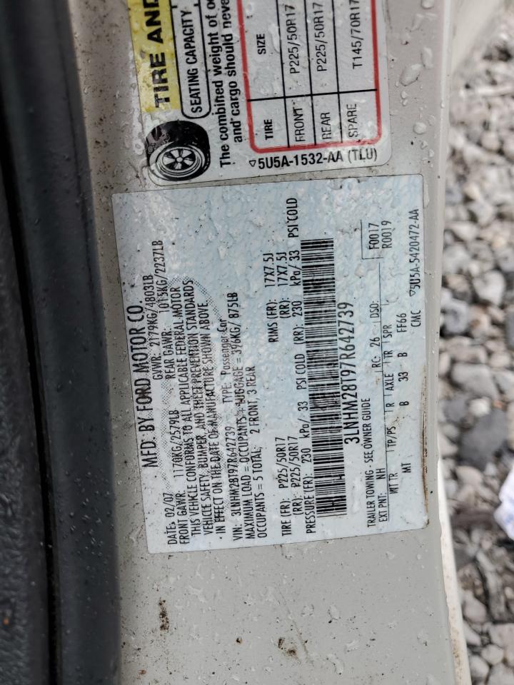 2007 Lincoln Mkz VIN: 3LNHM28T97R642739 Lot: 70734735