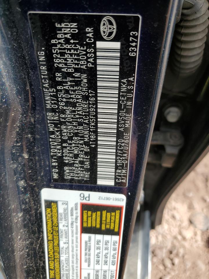 2015 Toyota Camry Le VIN: 4T1BF1FK5FU921617 Lot: 70867995