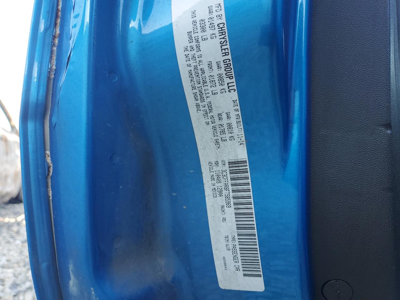 2015 Fiat 500 Pop VIN: 3C3CFFAR8FT585969 Lot: 69552055