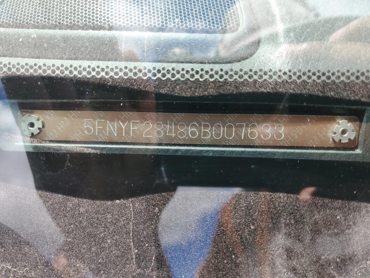 2006 Honda Pilot Ex VIN: 5FNYF28486B007633 Lot: 70262365