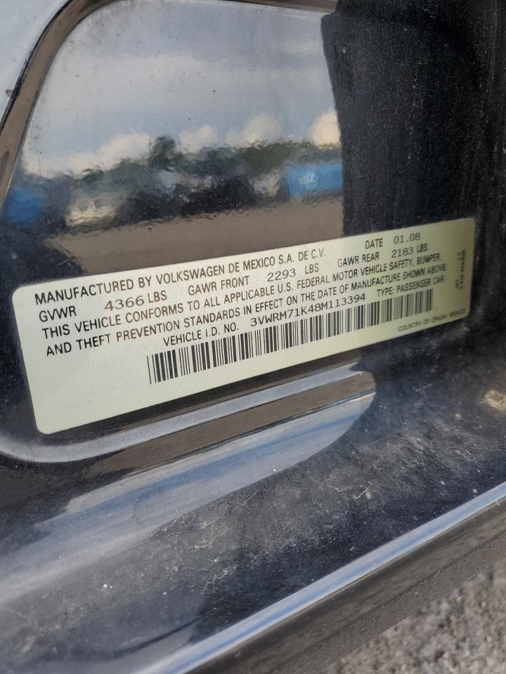 2008 Volkswagen Jetta Se VIN: 3VWRM71K48M113394 Lot: 68513955