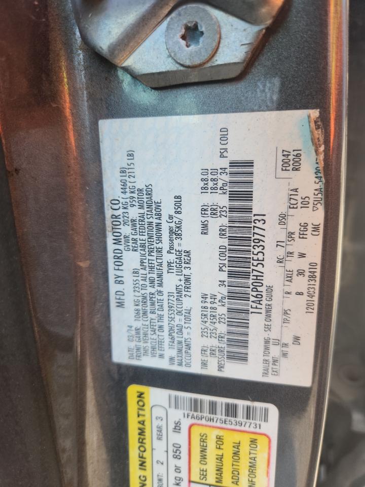 2014 Ford Fusion Se VIN: 1FA6P0H75E5397731 Lot: 67790995