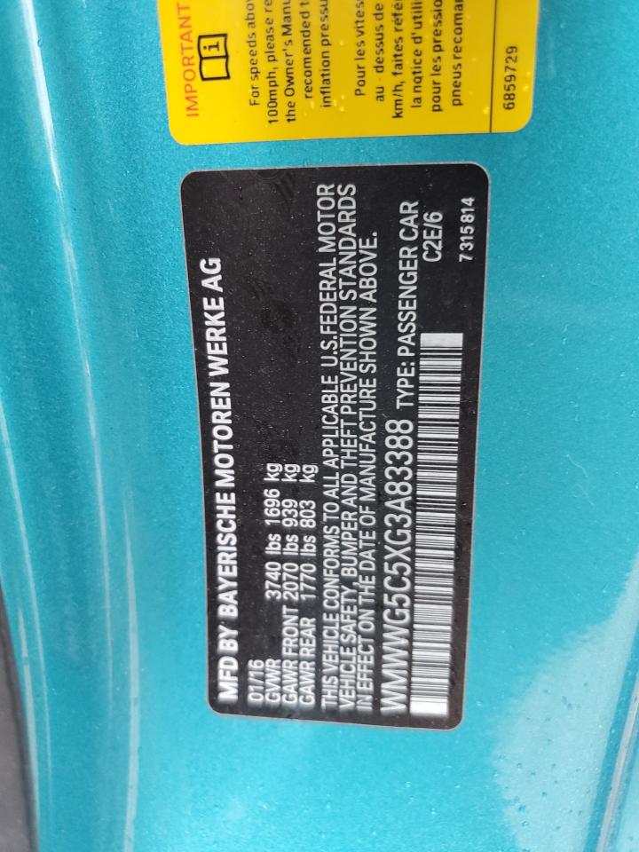 2016 Mini Cooper VIN: WMWWG5C5XG3A83388 Lot: 67195675