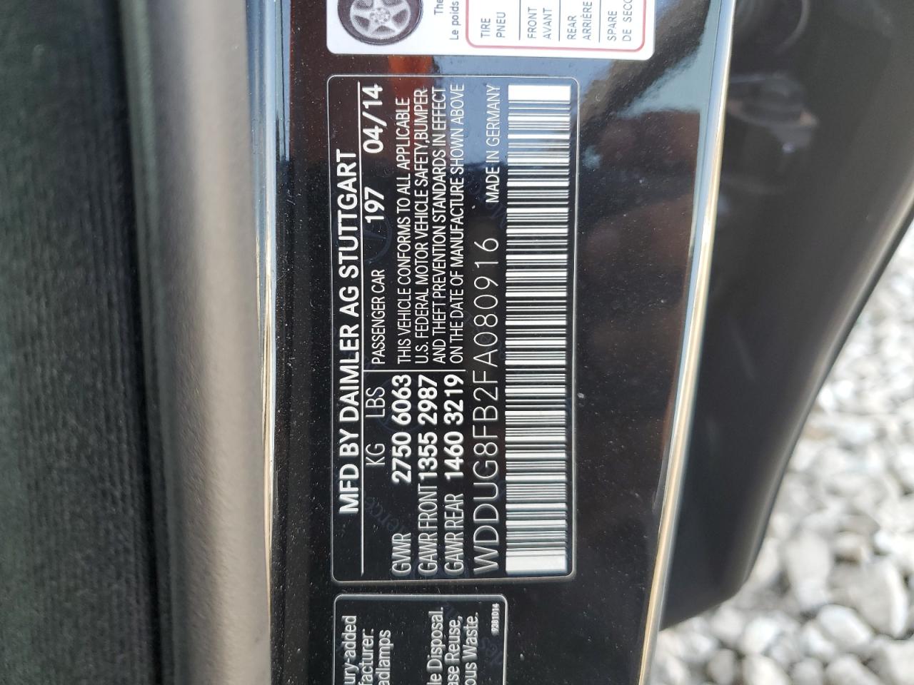 2015 Mercedes-Benz S 550 4Matic VIN: WDDUG8FB2FA080916 Lot: 85535705