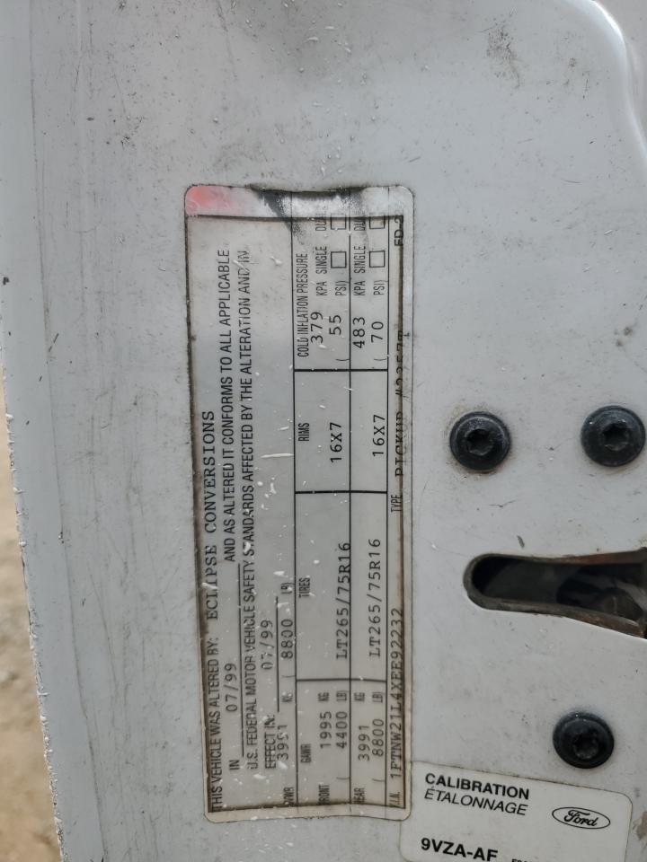 1999 Ford F250 Super Duty VIN: 1FTNW21L4XEE92232 Lot: 69217545