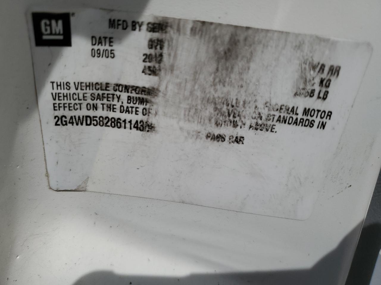 2006 Buick Lacrosse Cxl VIN: 2G4WD582861143689 Lot: 71110315