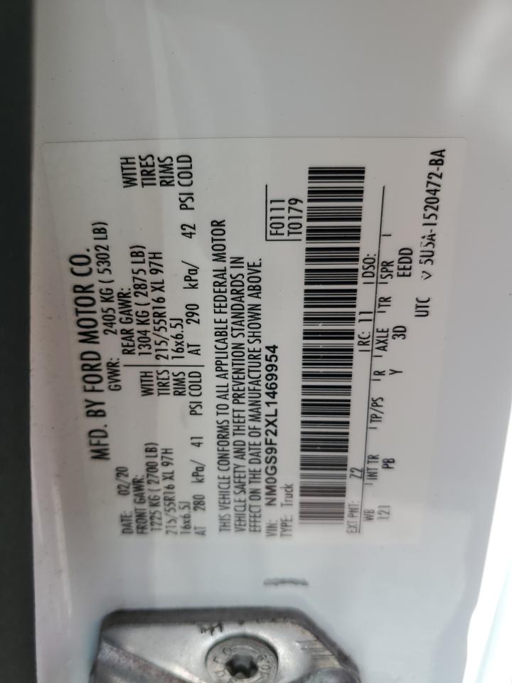 2020 Ford Transit Connect Xlt VIN: NM0GS9F2XL1469954 Lot: 69745185