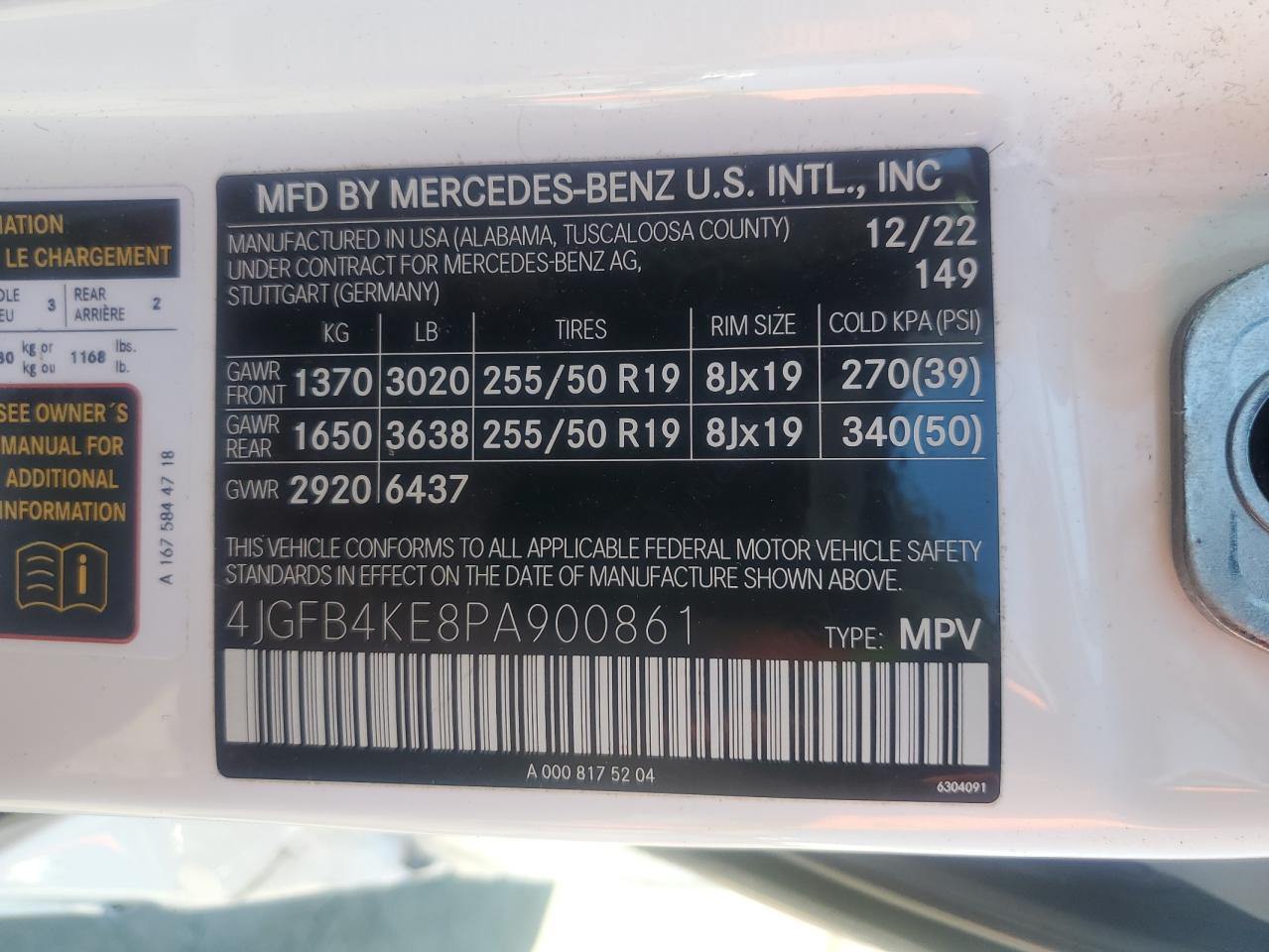 2023 Mercedes-Benz Gle 350 4Matic VIN: 4JGFB4KE8PA900861 Lot: 84453025