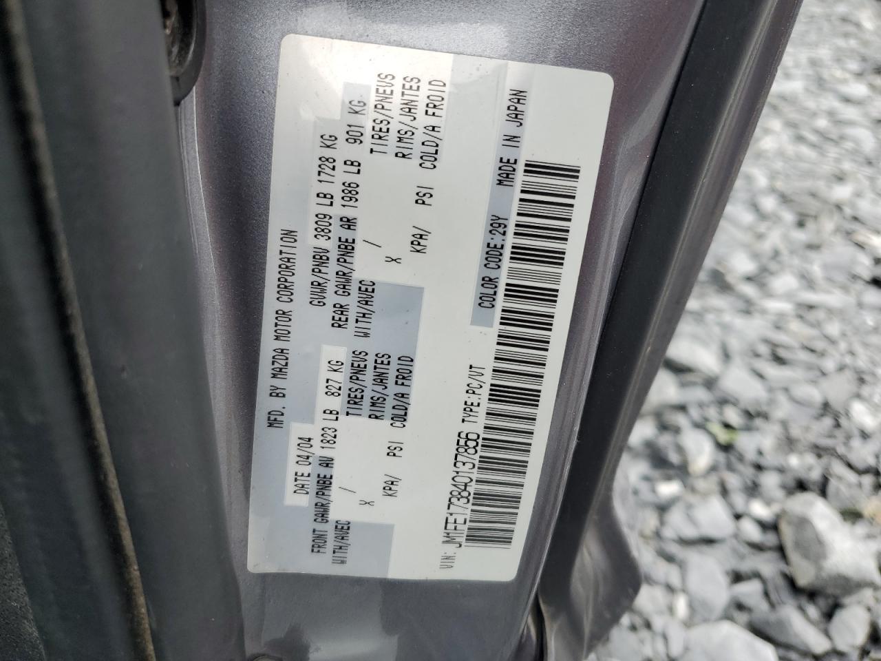 2004 Mazda Rx8 VIN: JM1FE173840137856 Lot: 68321435