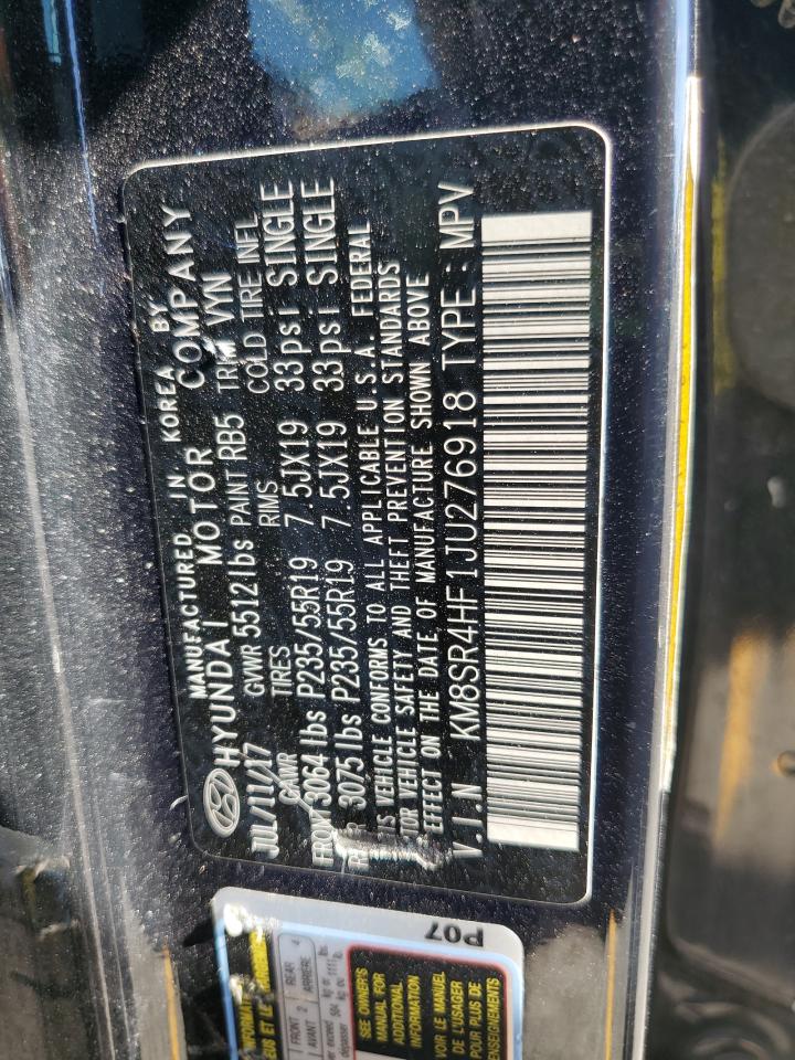 2018 Hyundai Santa Fe Se Ultimate VIN: KM8SR4HF1JU276918 Lot: 68306535