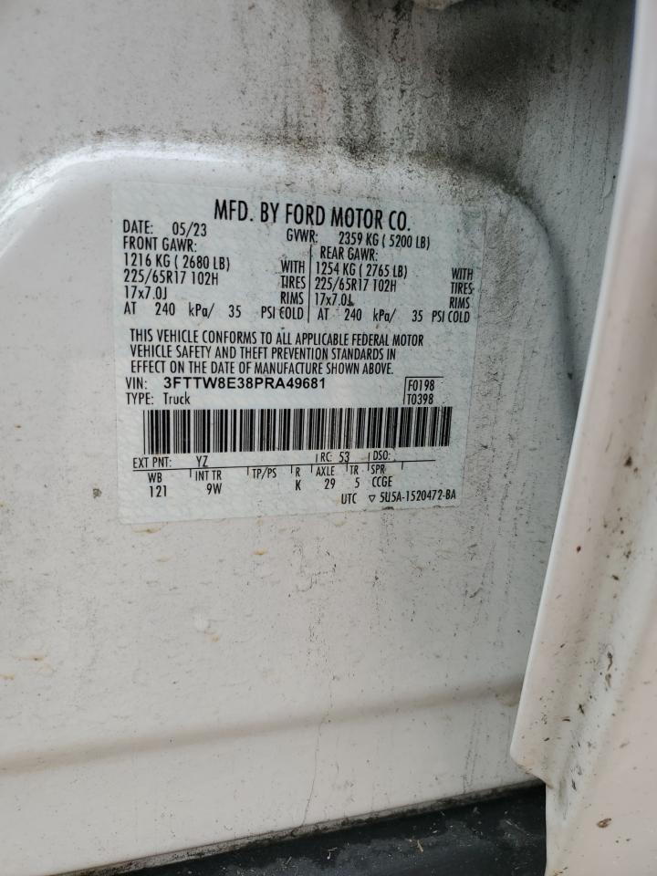 2023 Ford Maverick Xl VIN: 3FTTW8E38PRA49681 Lot: 68473255