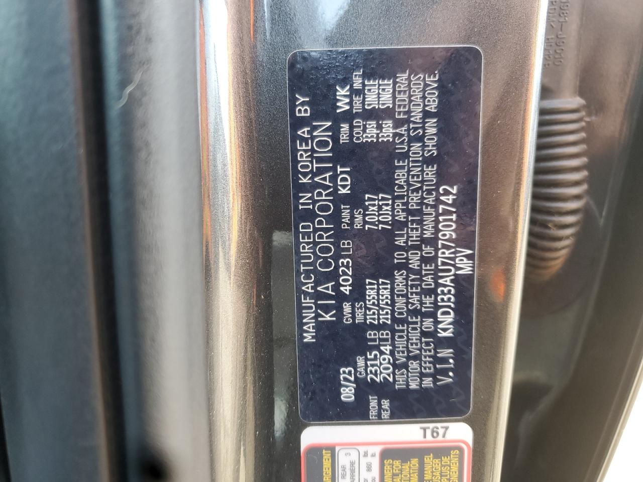 2024 Kia Soul Ex VIN: KNDJ33AU7R7901742 Lot: 68700205