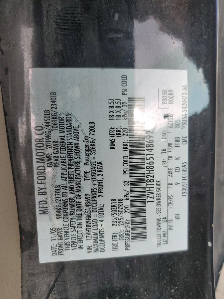 2006 Ford Mustang Gt VIN: 1ZVHT82H865148692 Lot: 67680825