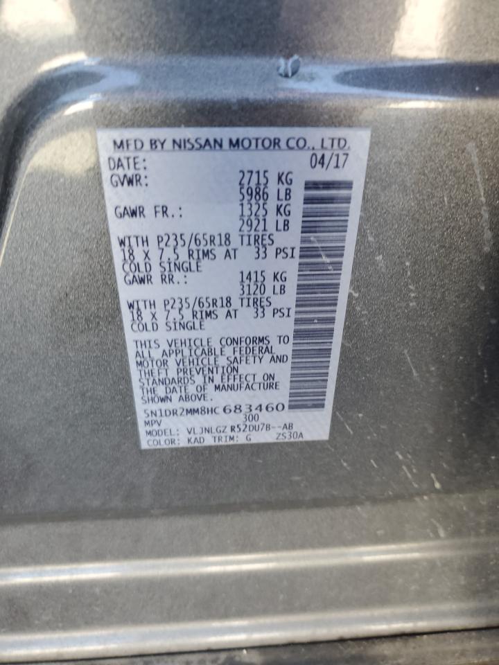 2017 Nissan Pathfinder S VIN: 5N1DR2MM8HC683460 Lot: 68386725