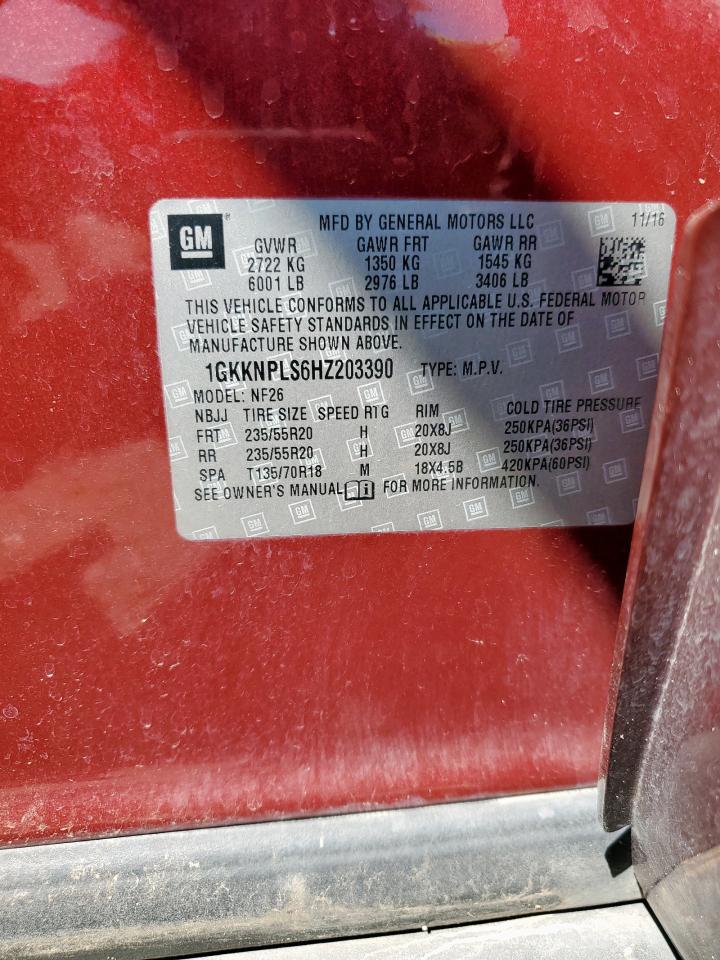 2017 GMC Acadia Denali VIN: 1GKKNPLS6HZ203390 Lot: 69120425