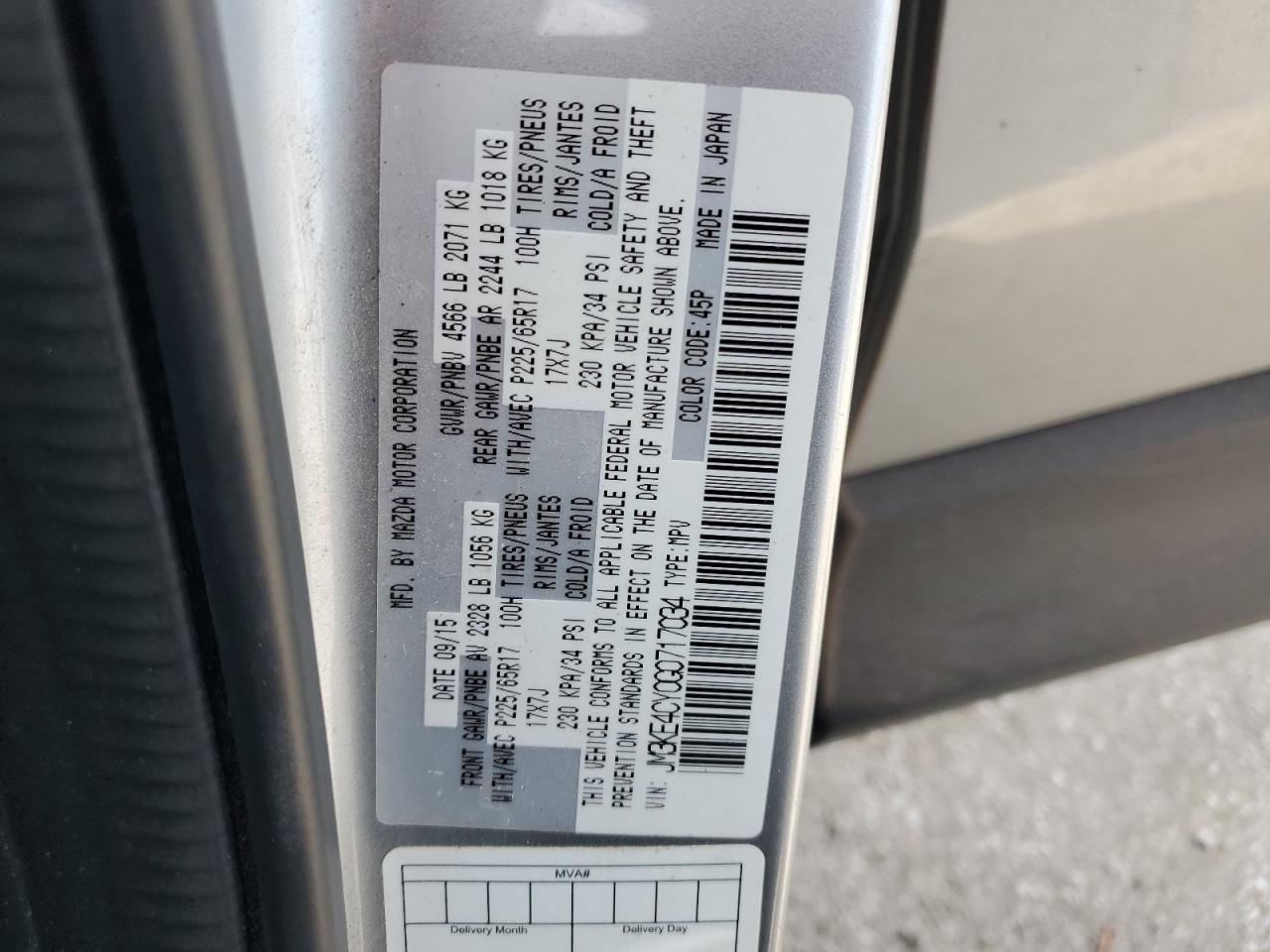 2016 Mazda Cx-5 Touring VIN: JM3KE4CY0G0717034 Lot: 68352115