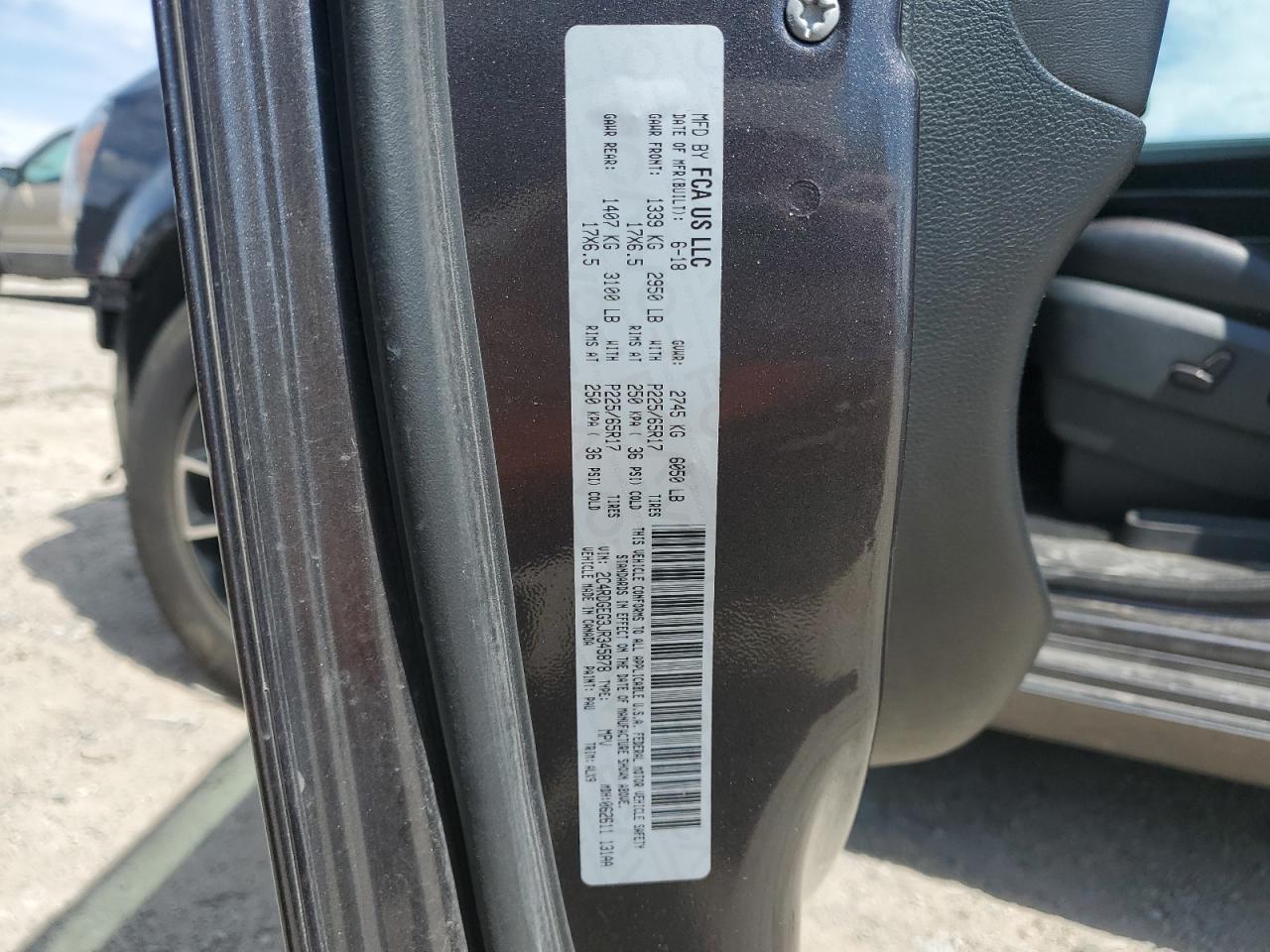 2018 Dodge Grand Caravan Gt VIN: 2C4RDGEG3JR345878 Lot: 69772715