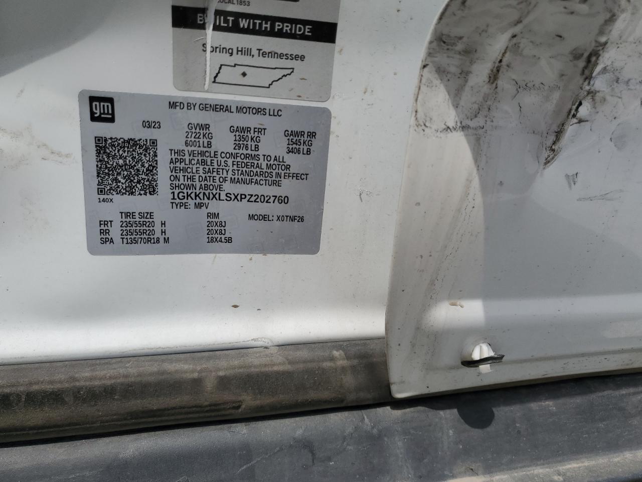 2023 GMC Acadia Denali VIN: 1GKKNXLSXPZ202760 Lot: 67944735