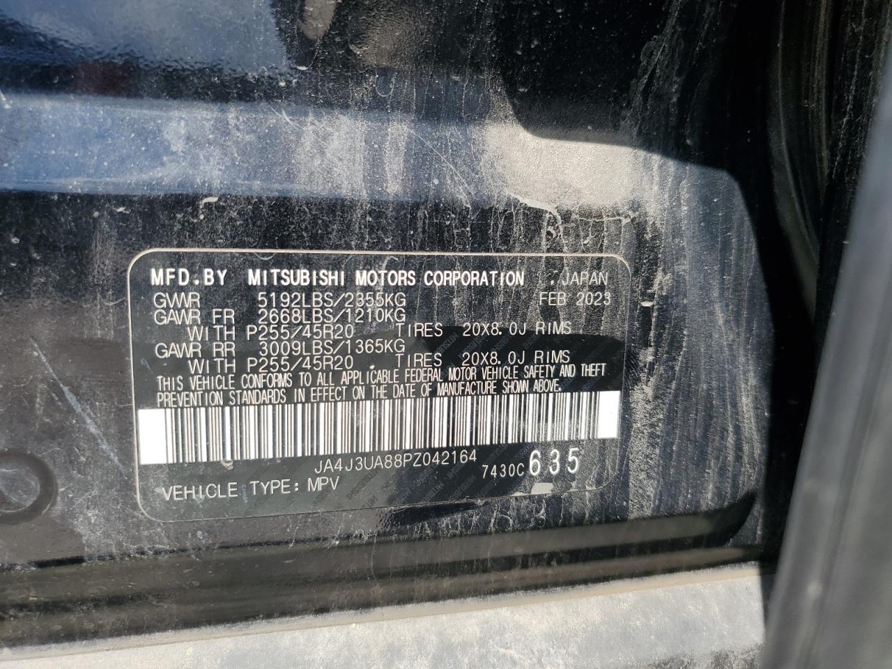 2023 Mitsubishi Outlander Se VIN: JA4J3UA88PZ042164 Lot: 69643795