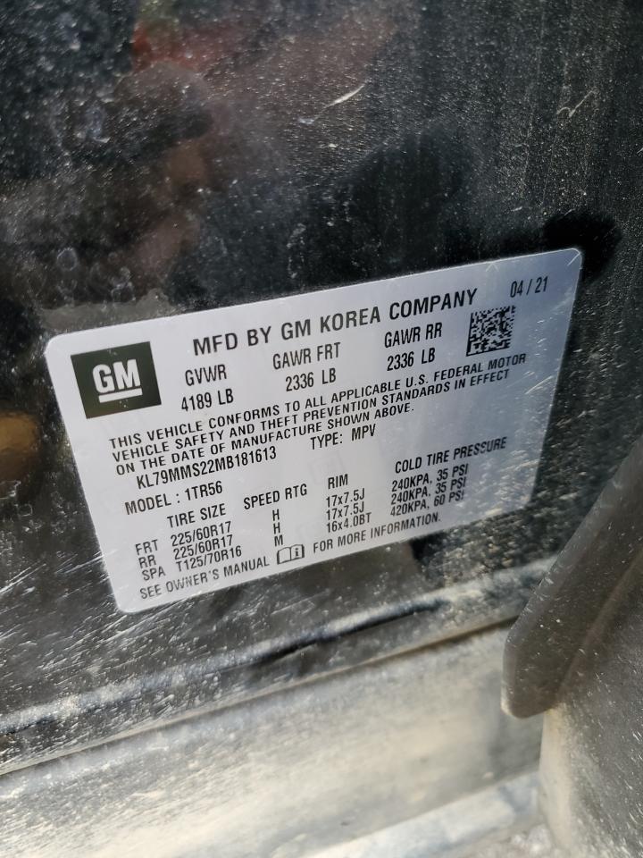 2021 Chevrolet Trailblazer Ls VIN: KL79MMS22MB181613 Lot: 67190045