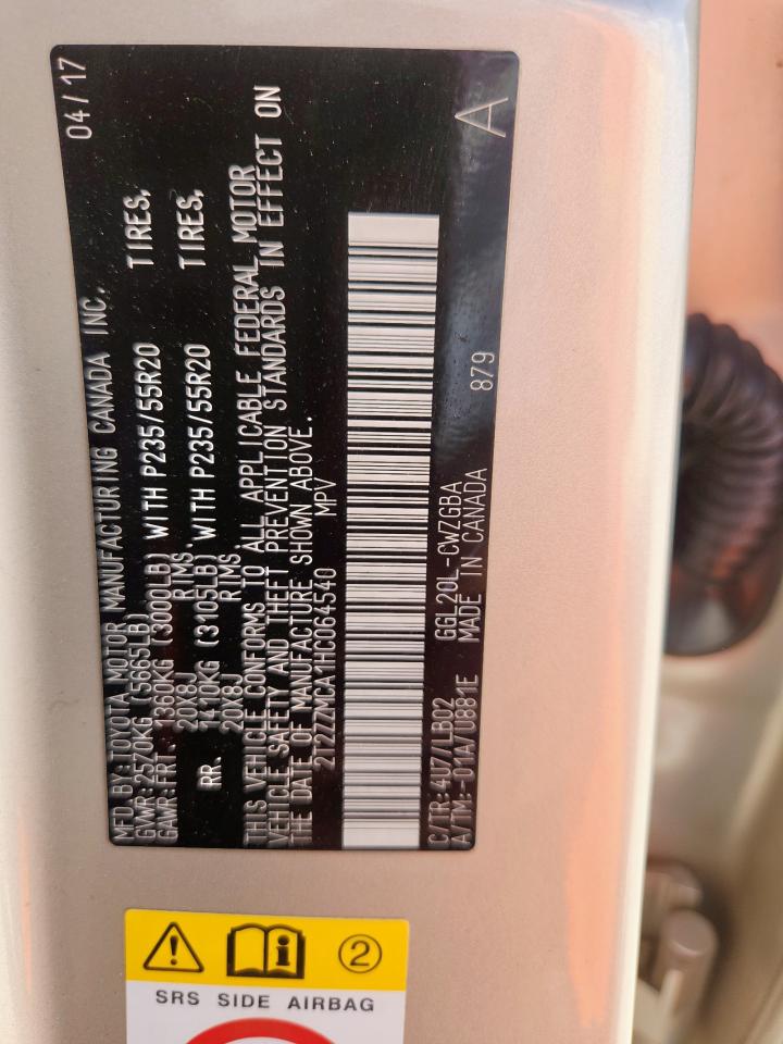 2017 Lexus Rx 350 Base VIN: 2T2ZZMCA1HC064540 Lot: 70004655