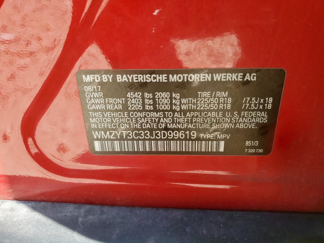 2018 Mini Cooper S Countryman VIN: WMZYT3C33J3D99619 Lot: 67868385