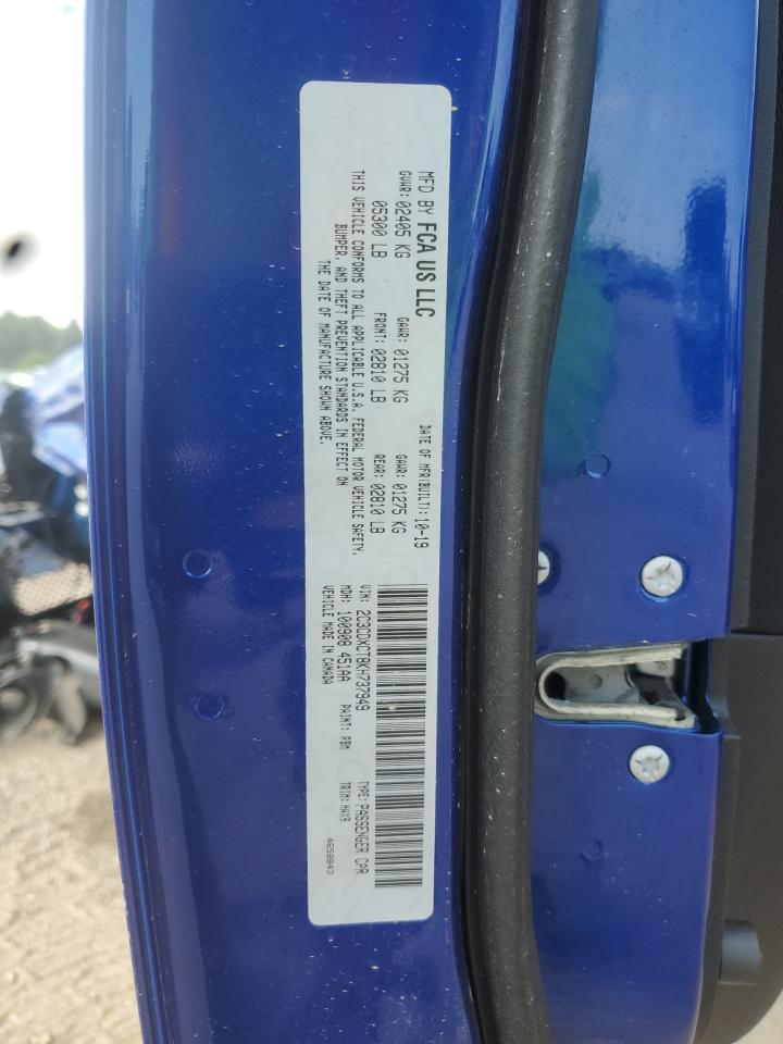 2019 Dodge Charger R/T VIN: 2C3CDXCT8KH737949 Lot: 68853275