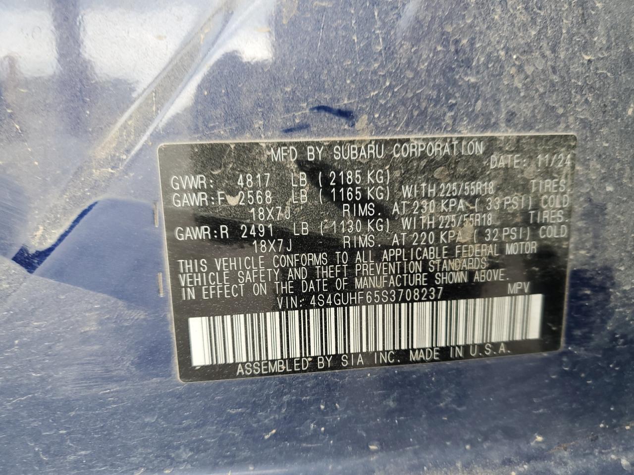 2025 Subaru Crosstrek Sport VIN: 4S4GUHF65S3708237 Lot: 67559445