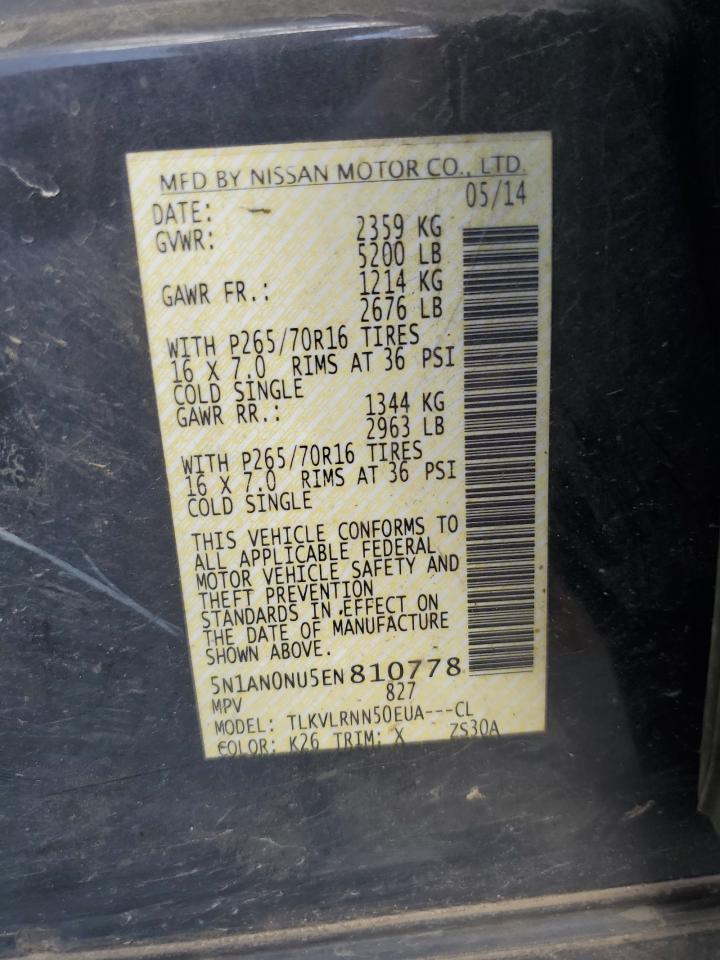 2014 Nissan Xterra X VIN: 5N1AN0NU5EN810778 Lot: 68397755