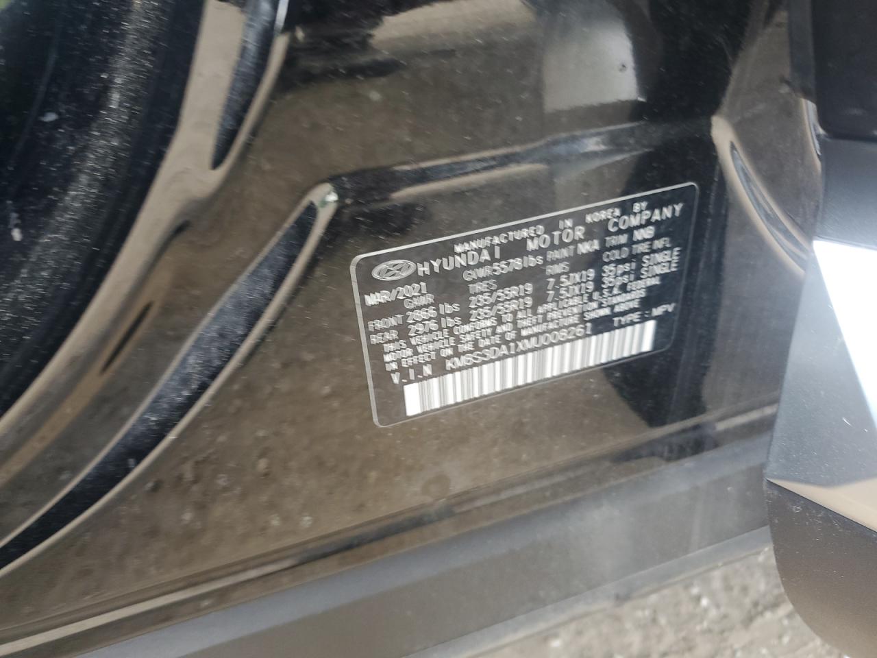 2021 Hyundai Santa Fe Sel Premium VIN: KM8S3DA1XMU008261 Lot: 67146615