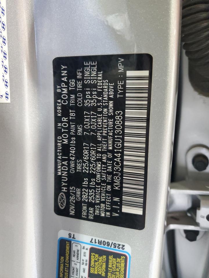 2016 Hyundai Tucson Limited VIN: KM8J3CA41GU130883 Lot: 70032935