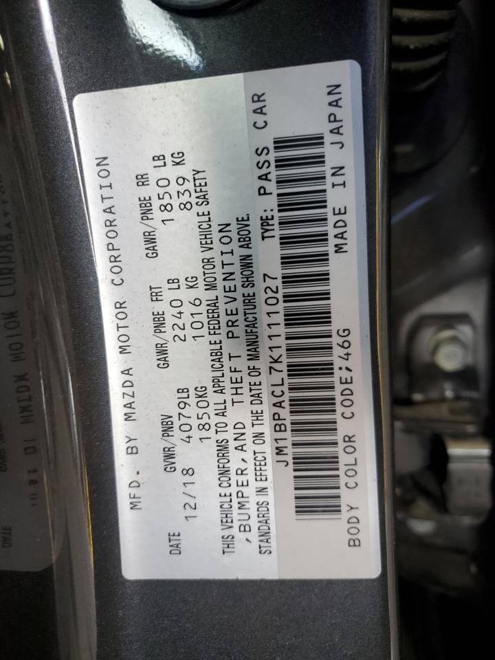 2019 Mazda 3 Preferred Plus VIN: JM1BPACL7K1111027 Lot: 70315785