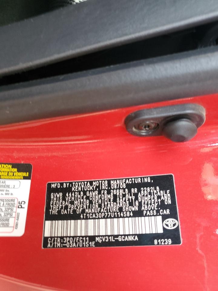 2007 Toyota Camry Solara Se VIN: 4T1CA30P77U114584 Lot: 69965535