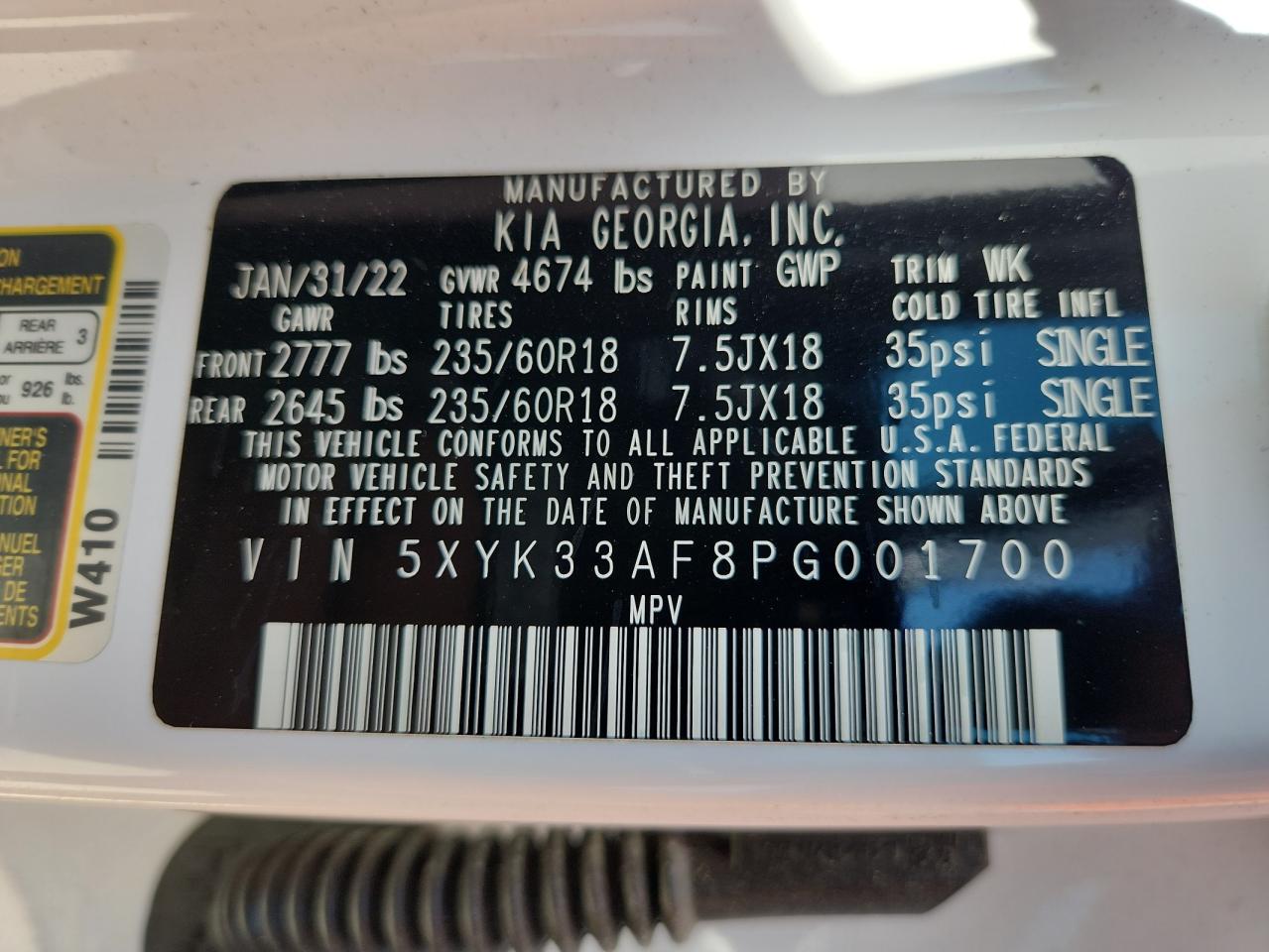 2023 Kia Sportage Ex VIN: 5XYK33AF8PG001700 Lot: 70129635