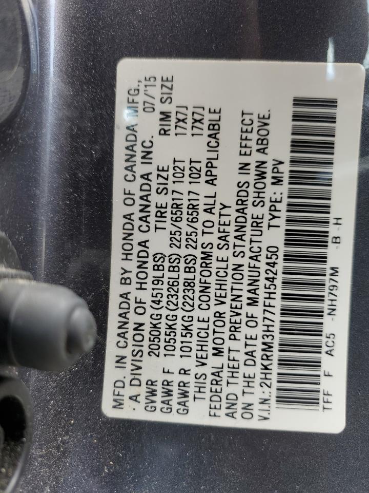 2HKRM3H77FH542450 2015 Honda Cr-V Exl