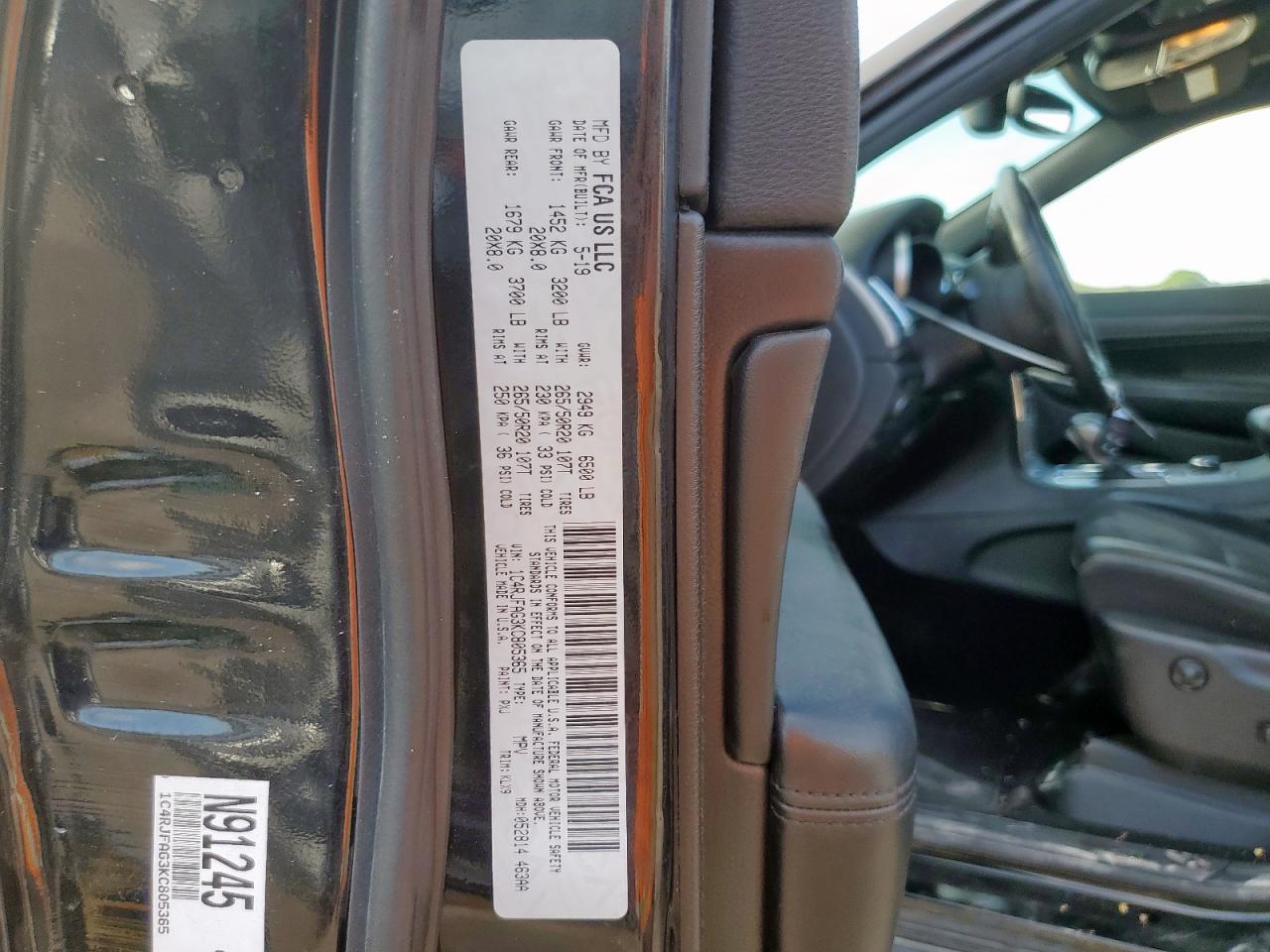 2019 Jeep Grand Cherokee Laredo VIN: 1C4RJFAG3KC805365 Lot: 67582545