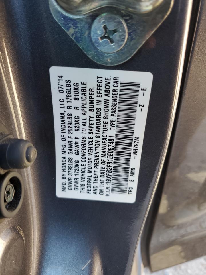 2014 Honda Civic Ex VIN: 19XFB2F81EE067461 Lot: 67474135