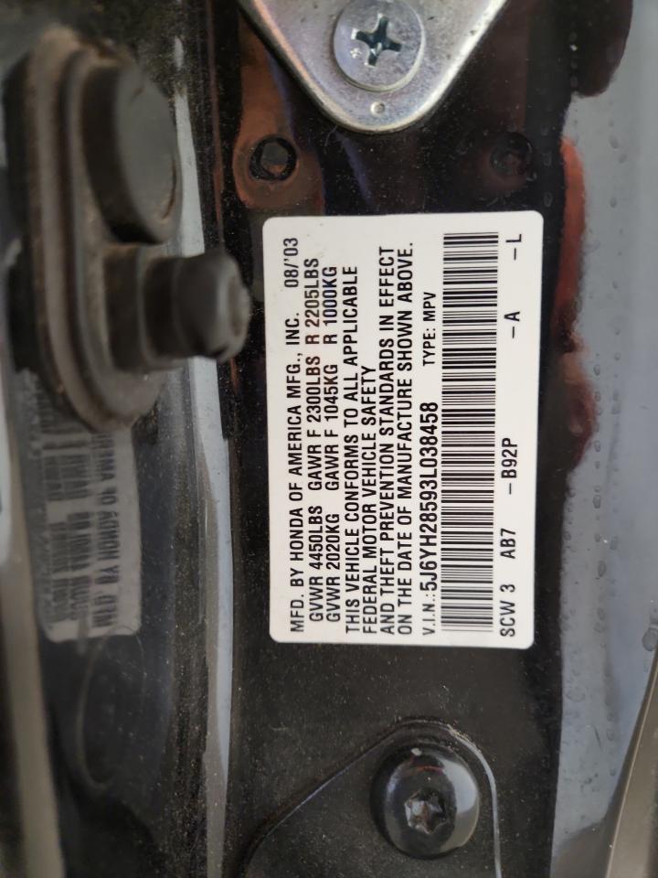 2003 Honda Element Ex VIN: 5J6YH28593L038458 Lot: 69791205